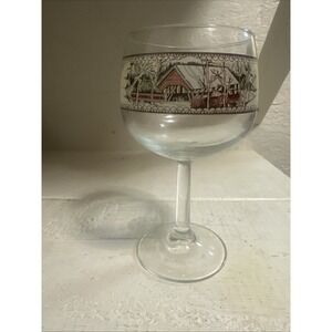 Johnson Bros The FRIENDLY VILLAGE 6 1/2" Glass Goblet Wine Water 12 Oz Vintage